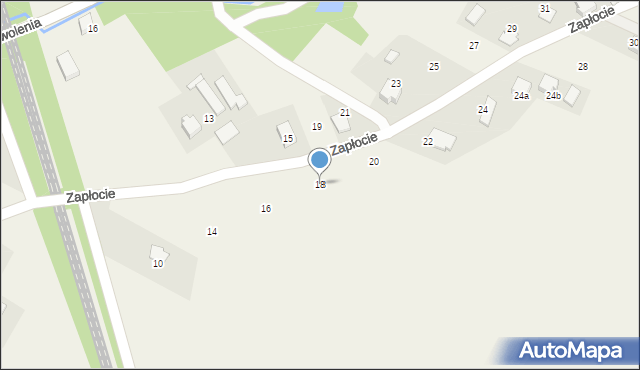 Pawłowice, Zapłocie, 18, mapa Pawłowice