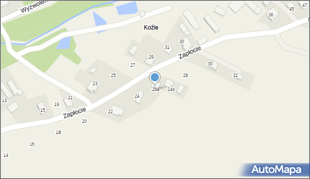 Pawłowice, Zapłocie, 24a, mapa Pawłowice