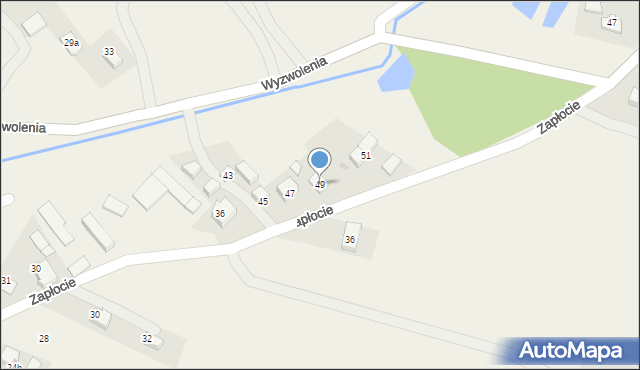 Pawłowice, Zapłocie, 49, mapa Pawłowice