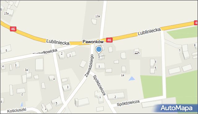 Pawonków, Zawadzkiego, 2, mapa Pawonków