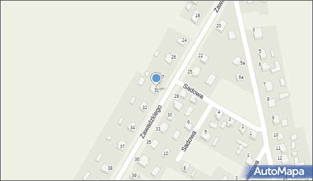 Pawonków, Zawadzkiego, 31, mapa Pawonków