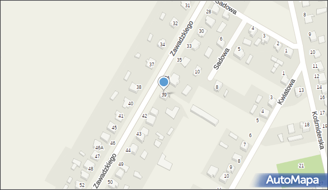 Pawonków, Zawadzkiego, 39, mapa Pawonków
