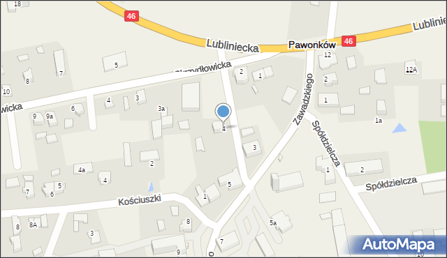 Pawonków, Zawadzkiego, 4, mapa Pawonków