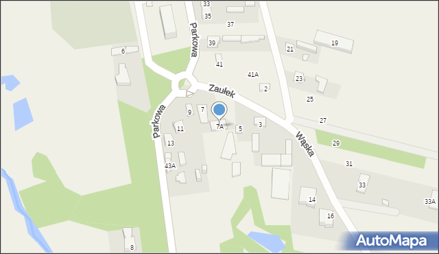 Pęcice, Zaułek, 7A, mapa Pęcice