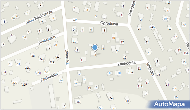 Piaseczno, Zachodnia, 3, mapa Piaseczno