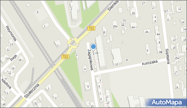 Piaseczno, Zagajnikowa, 1, mapa Piaseczno