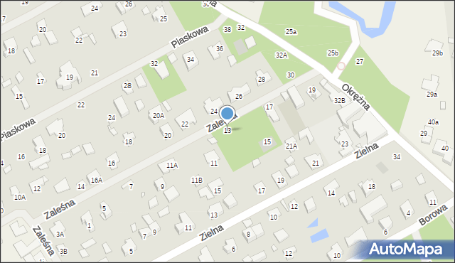 Piaseczno, Zaleśna, 13, mapa Piaseczno