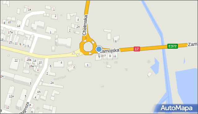 Piaski, Zamojska, 5, mapa Piaski