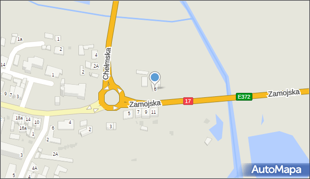 Piaski, Zamojska, 6, mapa Piaski