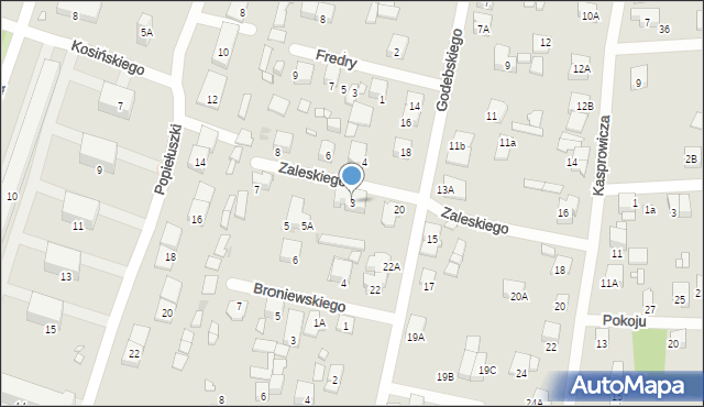 Piastów, Zaleskiego Bronisława, 3, mapa Piastów