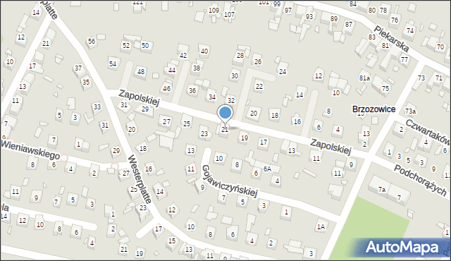 Piekary Śląskie, Zapolskiej Gabrieli, 21, mapa Piekary Śląskie