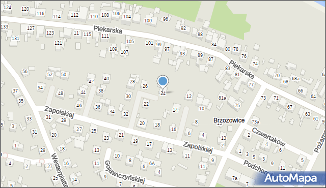 Piekary Śląskie, Zapolskiej Gabrieli, 24, mapa Piekary Śląskie
