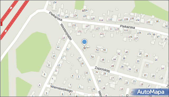 Piekary Śląskie, Zapolskiej Gabrieli, 56, mapa Piekary Śląskie