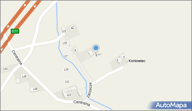 Pielgrzymowice, Zarzecze, 6, mapa Pielgrzymowice