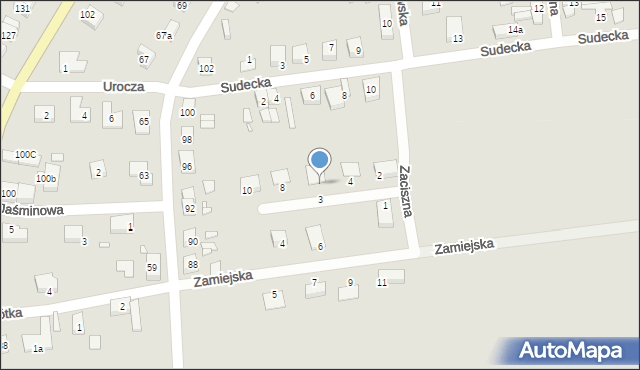 Pieńsk, Zaciszna, 6, mapa Pieńsk