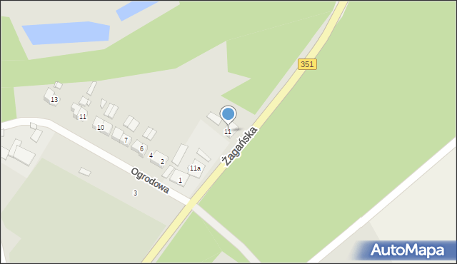 Pieńsk, Żagańska, 11, mapa Pieńsk