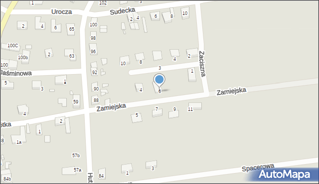 Pieńsk, Zamiejska, 6, mapa Pieńsk