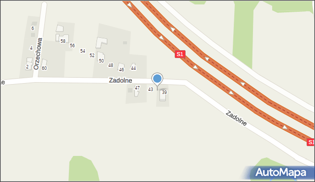 Pietrzykowice, Zadolne, 41, mapa Pietrzykowice