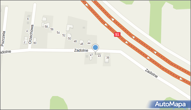 Pietrzykowice, Zadolne, 45, mapa Pietrzykowice