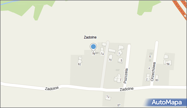 Pietrzykowice, Zadolne, 78, mapa Pietrzykowice