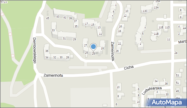 Piła, Zamenhofa Ludwika, dr., 23, mapa Piły