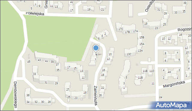 Piła, Zamenhofa Ludwika, dr., 5, mapa Piły