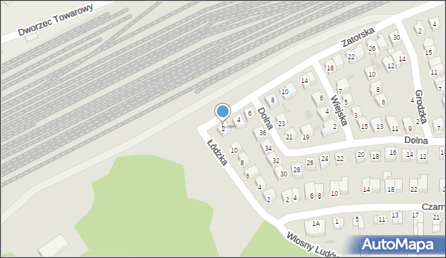 Piła, Zatorska, 2, mapa Piły