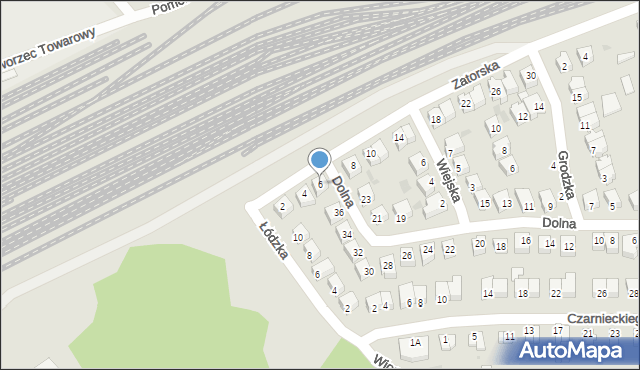 Piła, Zatorska, 6, mapa Piły