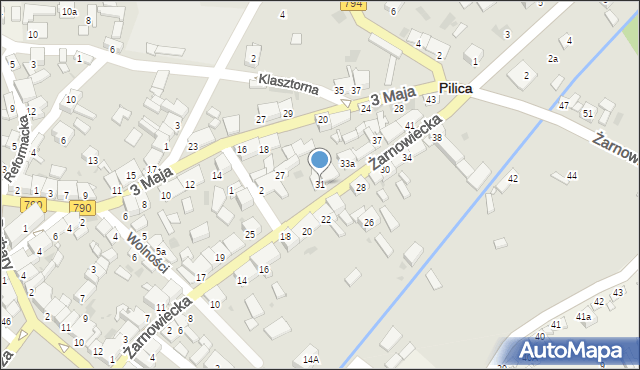 Pilica, Żarnowiecka, 31, mapa Pilica