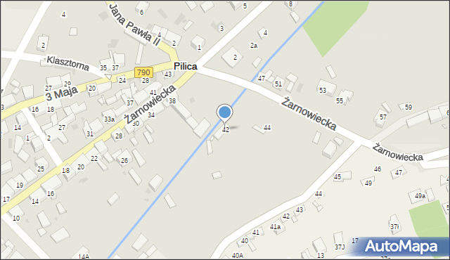 Pilica, Żarnowiecka, 42, mapa Pilica