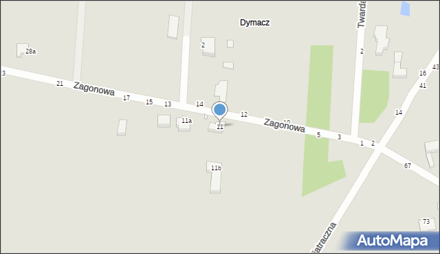 Piotrków Trybunalski, Zagonowa, 11, mapa Piotrków Trybunalski