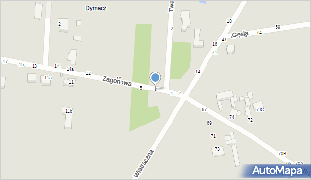 Piotrków Trybunalski, Zagonowa, 3, mapa Piotrków Trybunalski