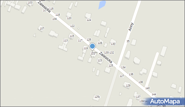 Piotrków Trybunalski, Zalesicka, 121, mapa Piotrków Trybunalski