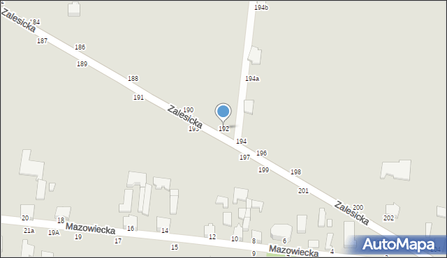 Piotrków Trybunalski, Zalesicka, 192, mapa Piotrków Trybunalski