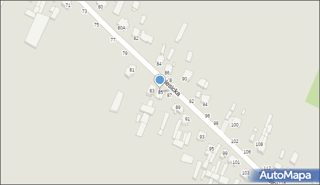 Piotrków Trybunalski, Zalesicka, 85, mapa Piotrków Trybunalski