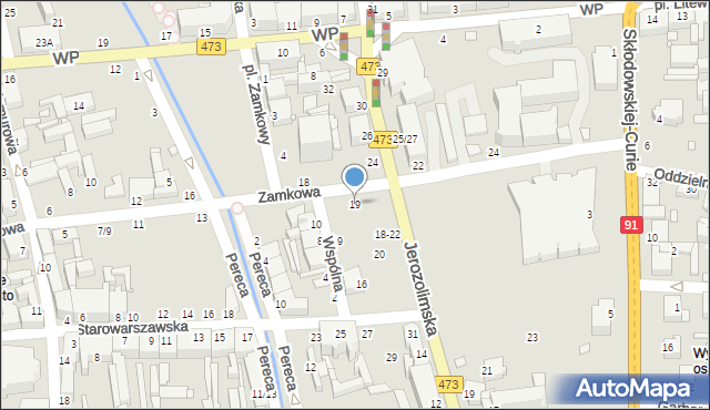 Piotrków Trybunalski, Zamkowa, 19, mapa Piotrków Trybunalski