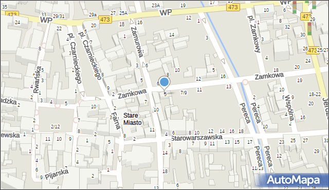 Piotrków Trybunalski, Zamkowa, 5, mapa Piotrków Trybunalski