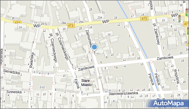 Piotrków Trybunalski, Zamurowa, 6A, mapa Piotrków Trybunalski