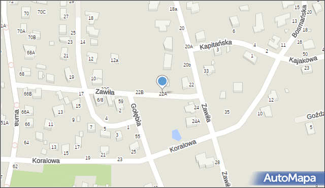 Piotrków Trybunalski, Zawiła, 22A, mapa Piotrków Trybunalski