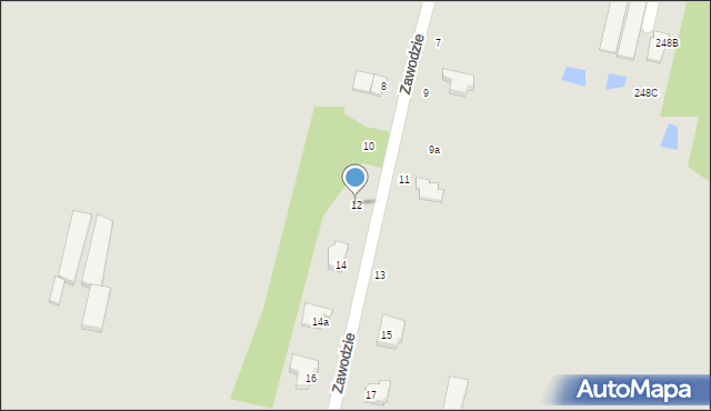 Piotrków Trybunalski, Zawodzie, 12, mapa Piotrków Trybunalski