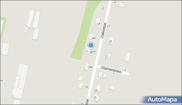 Piotrków Trybunalski, Zawodzie, 16, mapa Piotrków Trybunalski