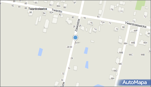 Piotrków Trybunalski, Zawodzie, 27, mapa Piotrków Trybunalski