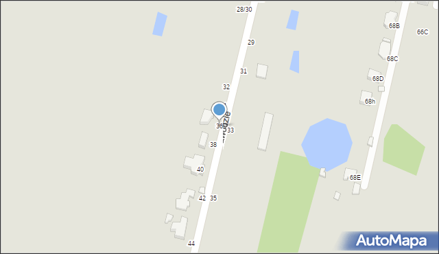 Piotrków Trybunalski, Zawodzie, 36, mapa Piotrków Trybunalski