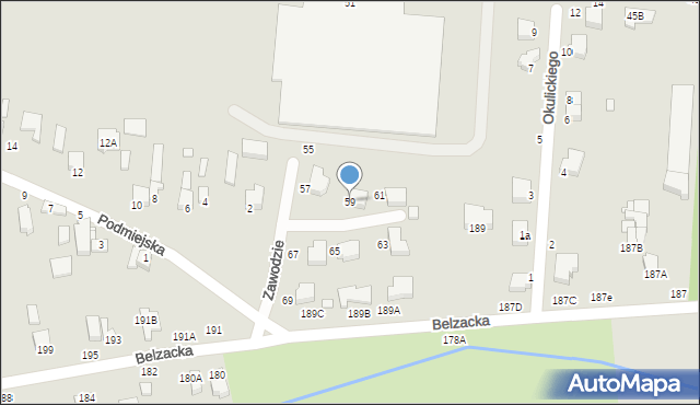 Piotrków Trybunalski, Zawodzie, 59, mapa Piotrków Trybunalski