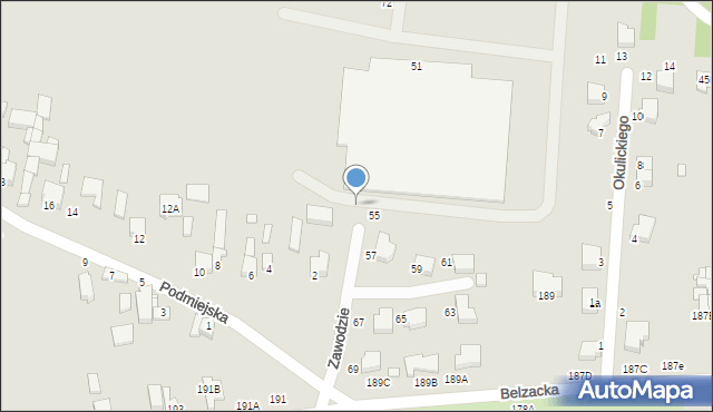 Piotrków Trybunalski, Zawodzie, 76/78, mapa Piotrków Trybunalski