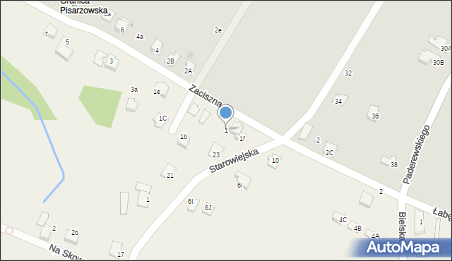 Pisarzowice, Zaciszna, 1, mapa Pisarzowice