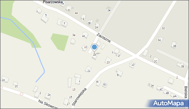 Pisarzowice, Zaciszna, 1b, mapa Pisarzowice