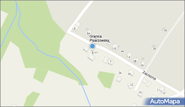 Pisarzowice, Zaciszna, 5, mapa Pisarzowice
