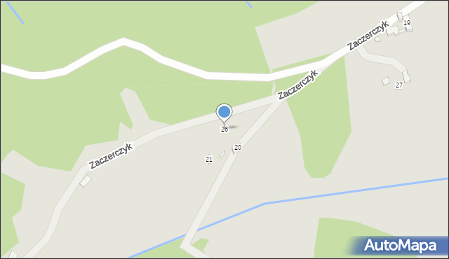 Piwniczna-Zdrój, Zaczerczyk, 26, mapa Piwniczna-Zdrój