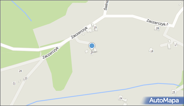 Piwniczna-Zdrój, Zaczerczyk, 27, mapa Piwniczna-Zdrój
